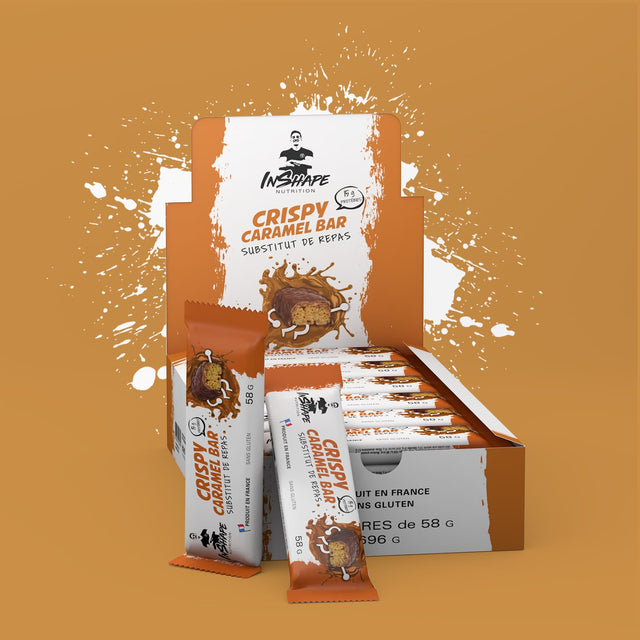 Boite de 12 barres crispy caramel Inshape Nutrition
