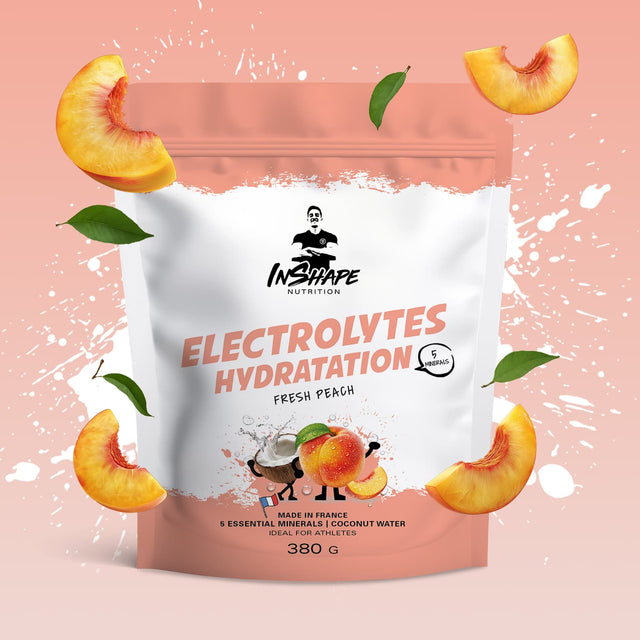 électrolytes en poudre saveur pêche 