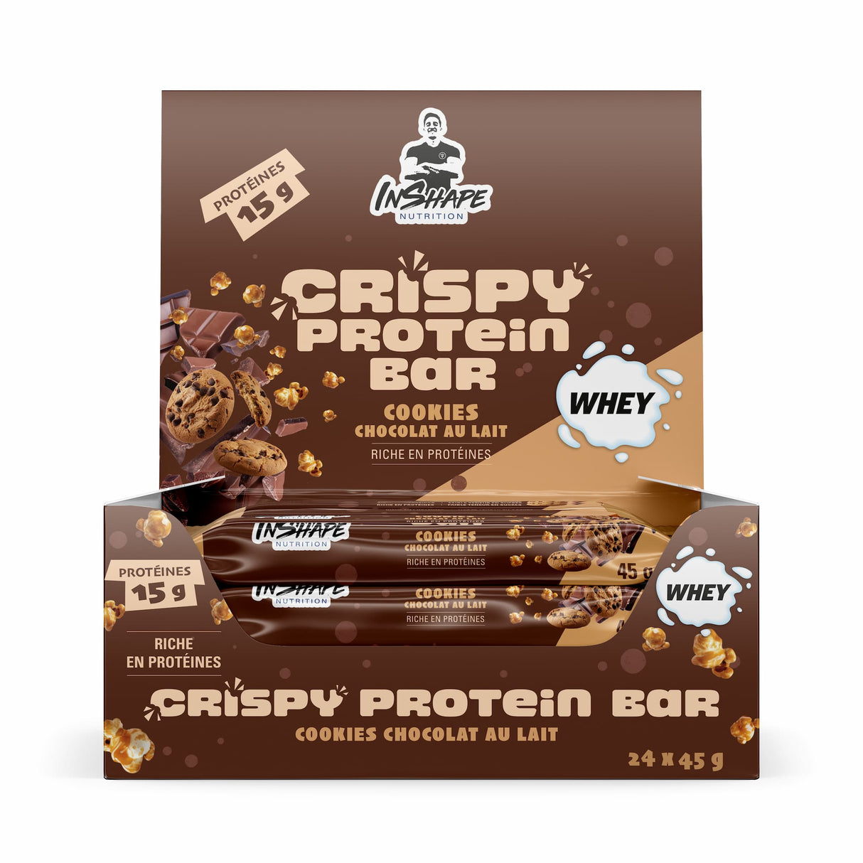 Boîte de 24 barres crispy protein cookies 45 g 